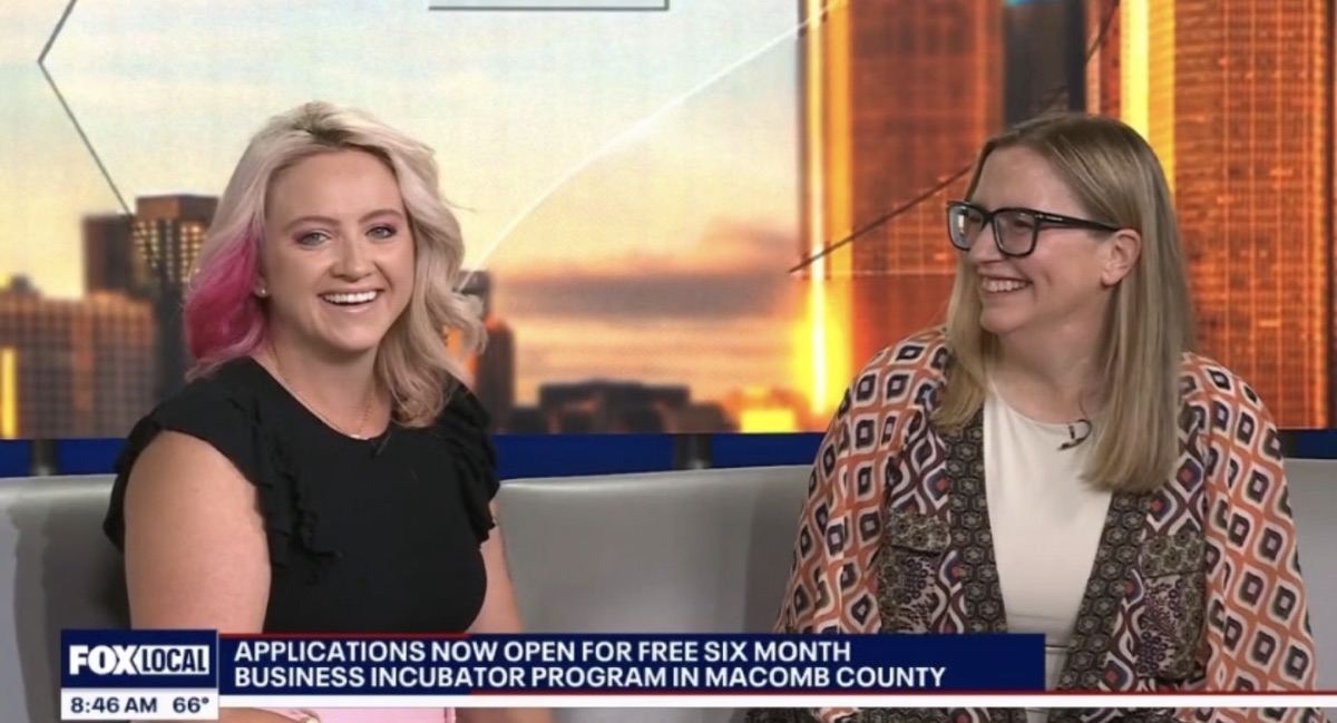 Kaylajoy Yaek on the FOX 2 Detroit Money Works set during the Macomb County business incubator segment