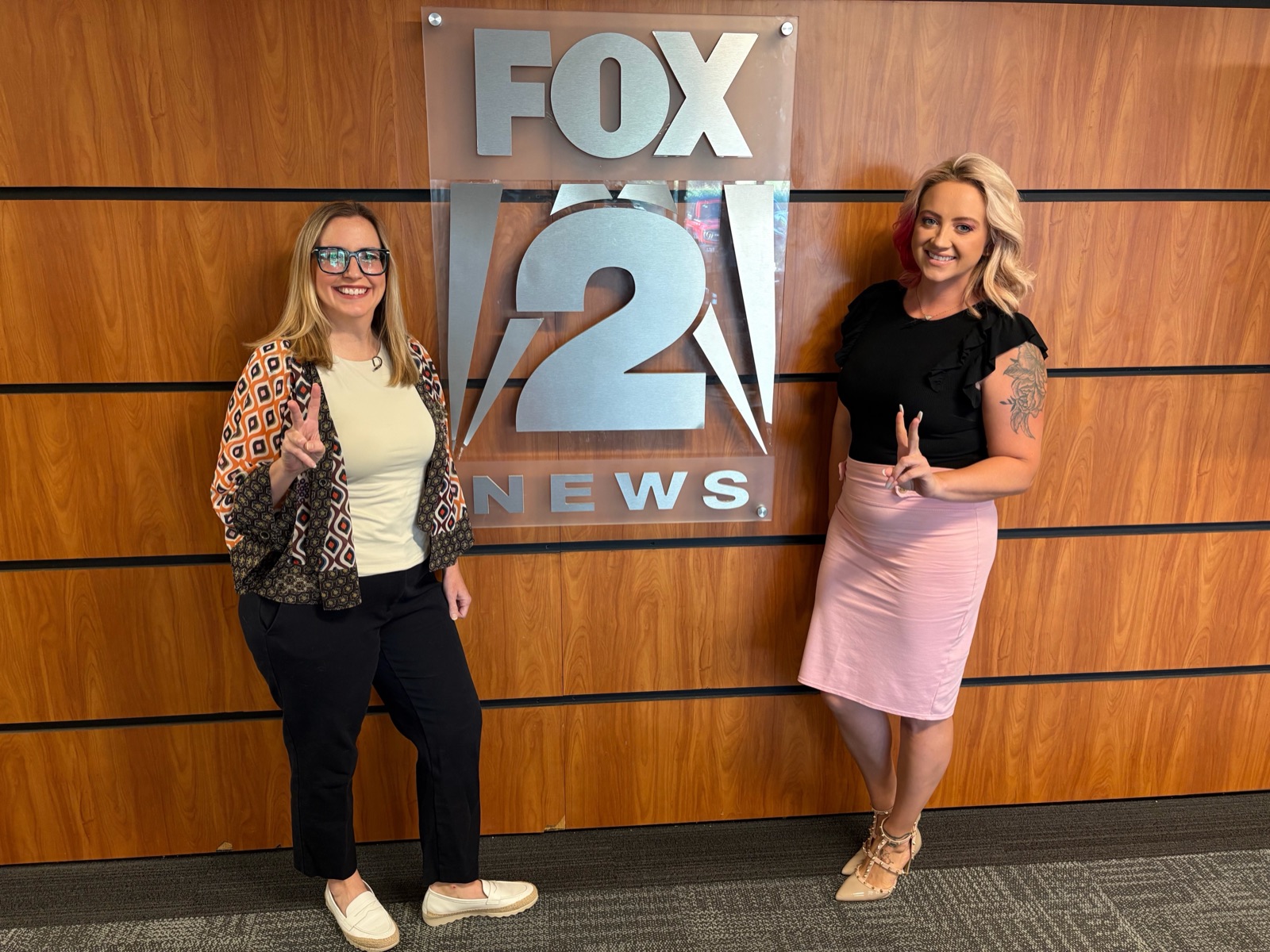 Kaylajoy Yaek, owner of RC Heating and Cooling, at the FOX 2 News studios in Detroit before her Money Works appearance