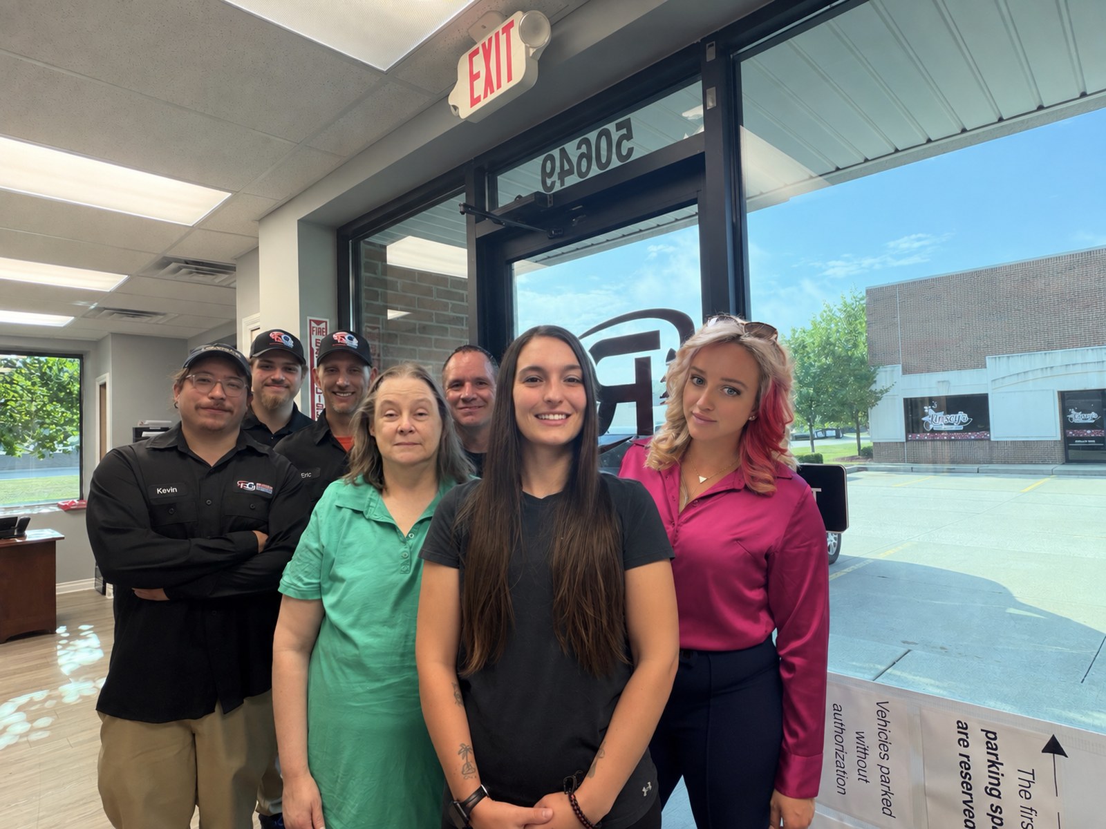The RC Heating & Cooling team in the front office of their Shelby Township shop